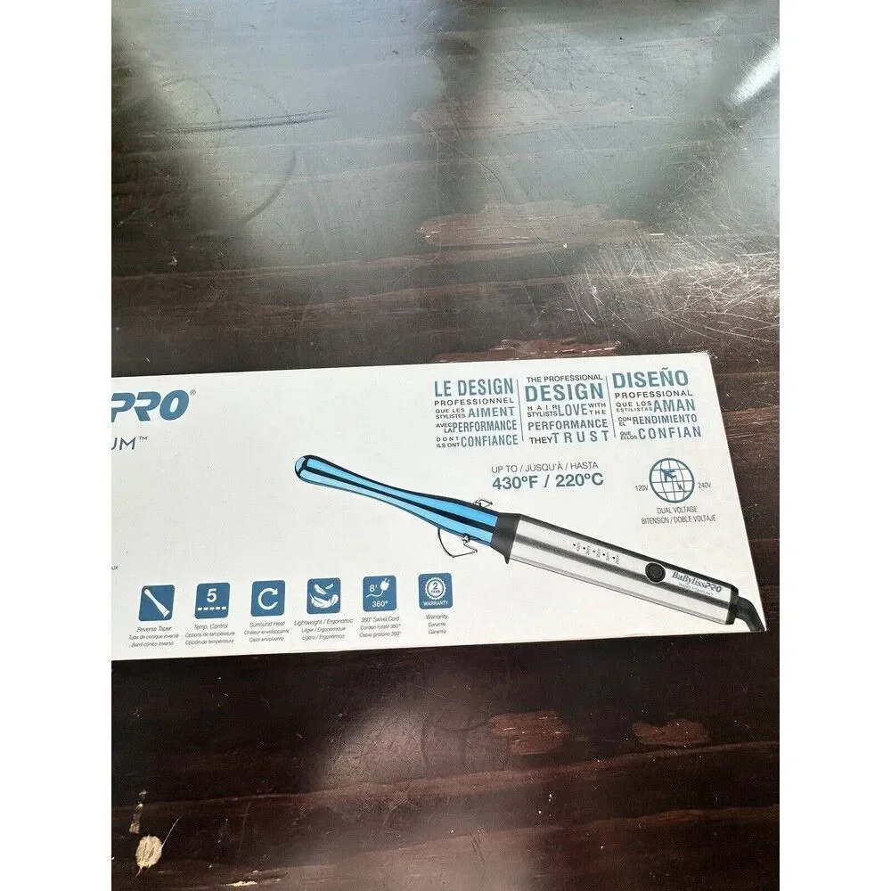 BaBylissPRO Nano Titanium Reverse Taper Curling Wand NEW